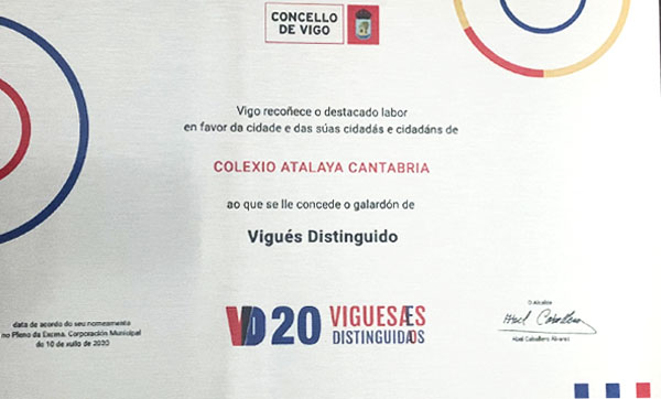 Galardón Vigués Distinguido concedido por el Ayuntamiento de Vigo con motivo del 50 aniversario